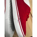 Women Red Canvas Sneakers Size 7 Low Top Lace Photo 5