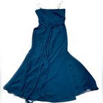 Vera Wang  WHITE label midnight blue maxi gown formal bridesmaid dress size 12 Photo 5