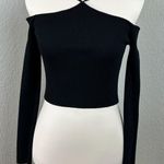 ZARA Women's Crop Off Shoulderr Ribbed Halter Top Black Size Small Photo 0