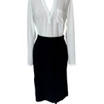 Jones New York Vintage black wool midi skirt, lined side vent career wear Photo 1