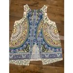 Etcetera  Womens 8 Blue Sleeveless Boho Top Photo 3