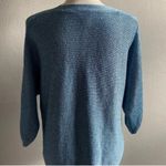 Chico's Chico’s Winter Blue Rue Shine Pullover Sweater Size XL 16 Metallic Heavy Photo 6