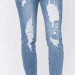 Judy Blue  DESTROYED LARGE HOLES RELAXED JEANS size 26‎ Photo 0