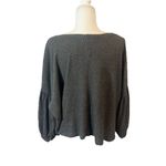 Day to Day  Gray Oversized Balloon Sleeve Textured Crop Peasent Top Size Large Photo 1
