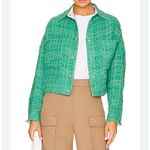 IRO  Ezro Tweed Textured Shacket Mint Green Cropped Snap Button Jacket Photo 2
