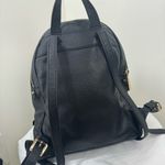 Michael Kors Black Pebble Leather Rhea zip Backpack. 3 pockets 1 zippered inside Photo 5