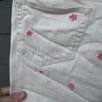Loft Cream Jean Shorts with Pink Star Details Size 8 Photo 3