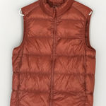 Uniqlo Ultra Light Down Vest Medium Orange Puffer Full Zip Quilted Packable Hike Photo 0