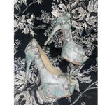 BRIAN ATWOOD Gorgeous Snake Peep Toe Pumps with Hidden Platform 7.5 Green Photo 2