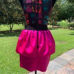 Milly An Original  of New York SILK Graffiti Abstract PINK Peplum Mini Dress 4 Photo 9