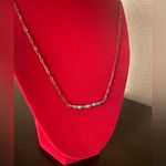 .925 Sterling Silver Blue Aquamarine Beaded Bar Necklace | India Photo 3