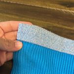 superdown  Ribbed Blue Tube Top Strapless Glitter Metallic Strapless M Photo 1