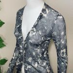 Vera Wang  Floral Gray Blue  Cardigan Blouse Photo 6