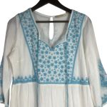 Soft Surroundings  Juniper Women's Embroidered Maxi Dress‎ White Blue Boho Small Photo 2
