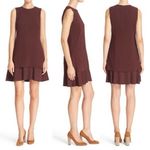 Theory  Malkan Bergen Flared Hem Shift Dress in Burgundy Photo 1