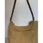 Brighton  Barbados Cream Leather Hobo Shoulder Bag Gold Metallic Braided Handle Photo 3
