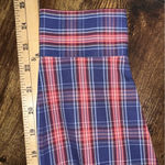 L.L.Bean Top Women's Medium Navy Stewart Plaid Wrinkly Free Oxford Shirt Blue Photo 5