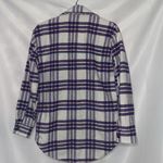 Joie  Wo size small Plaid FLANNEL Button Down Shirt Blue Red SILVER SNAP CLOSURE Photo 10