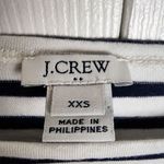 J.Crew Factory Striped Top Cotton Black & White Boatneck Blue Cuffs Size XXS Photo 1