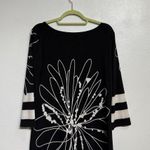 MT Collection Black Floral Midi Dress Sz M White Size M Photo 6