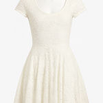 Abercrombie & Fitch  Lace Fit & Flare Dress Women's S White Mini‎ Skater Party Photo 0
