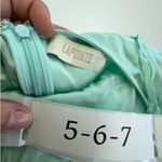 Sally LaPointe Dress Womens 0 Blue Green Satin Halter Gown Backless Shift Photo 6