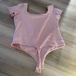 Cotton Express NWT Express Light Pink Body Contour Square Neck Short Sleeve Bodysuit Size XL Photo 6