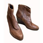 Stuart Weitzman  women’s brown leather wedge boots shoes 7.5M SKU 5420 Photo 0
