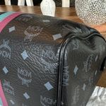 MCM Black Satchel with Pink and Teal Stripes Photo 6