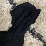 O.P.T Black Square Neck Smocked Tiered Midi Dress Photo 6