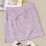 SheIn Purple Floral Mini Skirt Photo 0