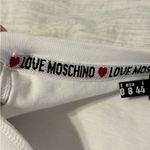 Love moschino  White Tee with Black Script Size 8 Photo 5