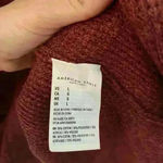 American Eagle Jegging Fit Brick Red Long Sleeve Lace Up V Neck Sweater Size L Photo 5