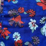 Royal Blue and Orange Floral Decorative Rectangular Scarf Photo 3