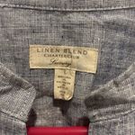 Charter Club  Womens Linen Jacket Large Metallic Blue‎ Button Front Resort Wear Photo 3