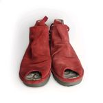 Fly London  Yema Peep Toe Wedge Bootie Shoe Red Boho‎ Lagenlook Hippy Sz 36 Photo 3