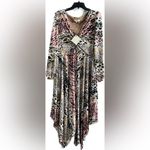 Atelier New York NEW Women's Atelier Handkerchief Midi Dress Animal Size 14 Brown Photo 3