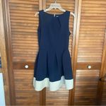 Closet London Navy and Cream Pleated Coastal Preppy Mini Dress Size 10 Blue Photo 1