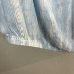 Torrid Crop Top 1X Blue White Off Shoulder V-Neck Tie Dye Gauze Lightweight Photo 3