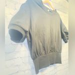 Zella  Women's Sweatshirt Size Small Black short sleeve waist band NWT Photo 2