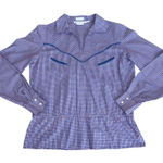 VTG Levi Strauss Co 70s Western Plaid Snap Button Shirt Women Size 10 Blue Rodeo Photo 0