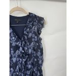 Banana Republic  Dark Floral Ruffle Tiered Dress Women M Purple Witchy Whimsigoth Photo 7