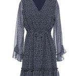 Diane Von Furstenberg NWT DVF Harlene floral navy long sleeves dress Photo 0