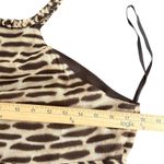 Michael Kors  Silk Top Animal Print Braided Neck Brown Size S Mob Wife Statement Photo 9