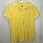 Converse  women’s yellow button neck short‎ sleeve polo shirt casual top XL Photo 0
