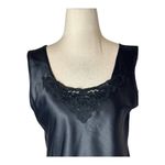 Escapades Tank Top Women Small Black Satin Lace Crochet Y2K 90s Cami Vintage Photo 2