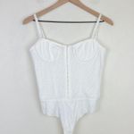 Jonathan Simkhai Paisley Bobbinet Bustier Bodysuit in Parchment Size M Photo 7