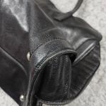 Alexander McQueen READ Leather Skull Padlock Zip Around Biker Bag Black Photo 5