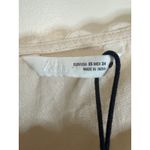 ZARA Cream Embroidered Midi Dress XS Scallop Hem Boho Festival Linen Blend Photo 11