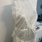 VINTAGE TEDDY BODYSUIT LINGERIE Dara Jane white Lace 80s Blue Size M Photo 2